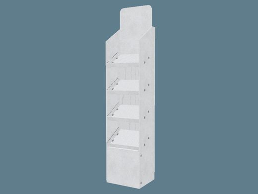 EVC62014 Multiple Slanted Shelves Display with Supports 3D render