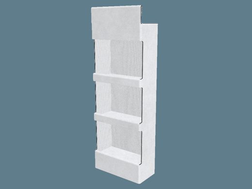 EVC62025 One Piece Three Shelf Display 3D render