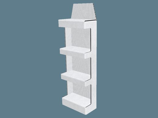 EVC62027 One Piece Three Shelf Display 3D render