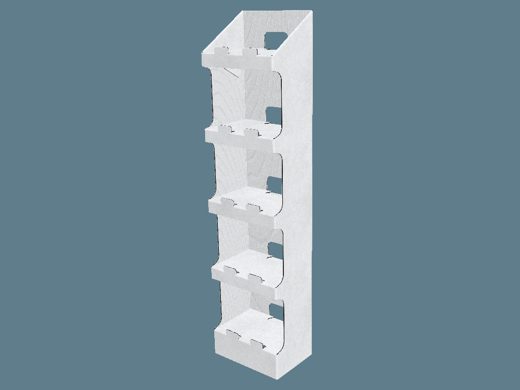 EVC62029 One Piece Four Shelf Display 3D render
