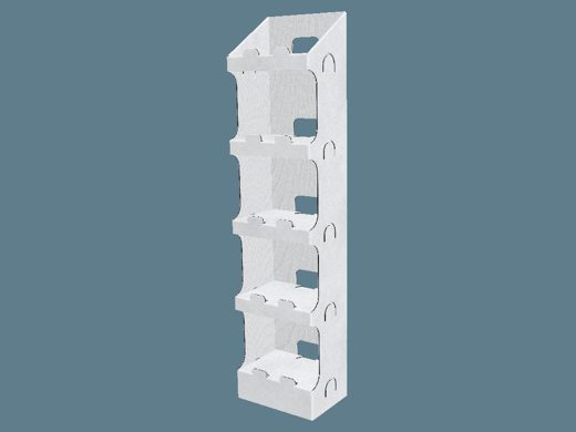 EVC62029_1 One Piece Four Shelf Display 3D render