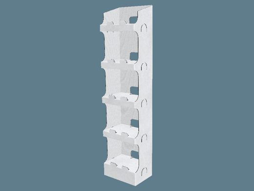EVC62029_2 One Piece Four Shelf Display 3D render