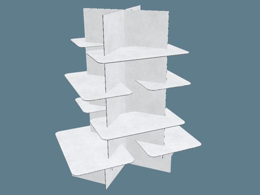 EVC62052 360 Multiple-Shelf Display 3D render
