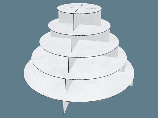 EVC62053 360 Five-Shelf Display 3D render