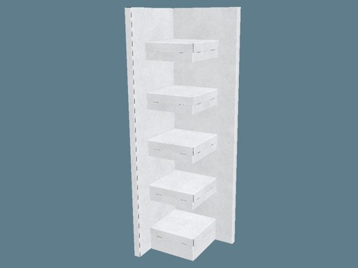 EVC62099 Corner Multiple-Shelf Display 3D render