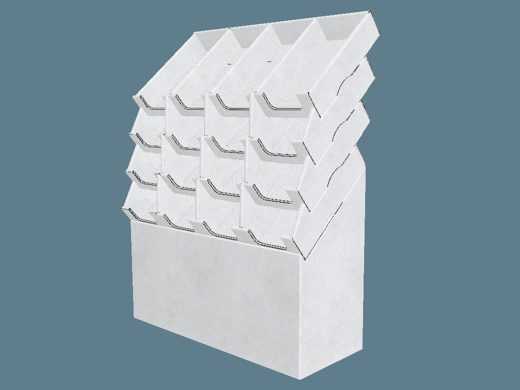 EVC62232 Multiple-Step Covered-Tray Stand Display 3D render