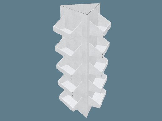 EVC62302 Three-Wall Multiple-Balcony Tower Display 3D render
