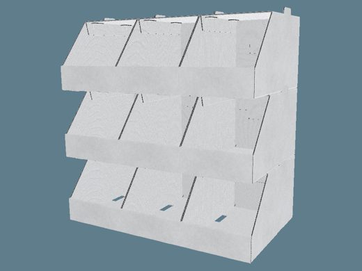 EVC62801 Tray Wall 3D render