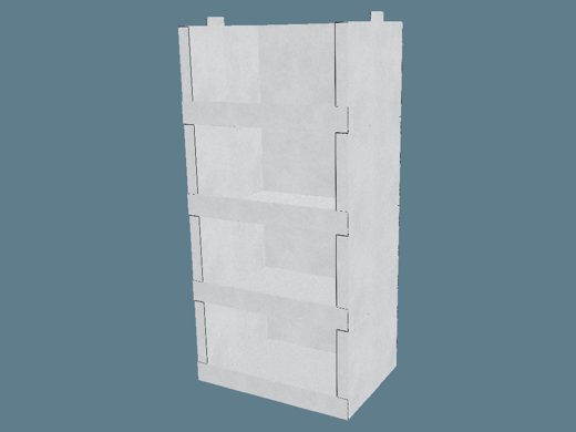EVC62802 Tray Wall 3D render