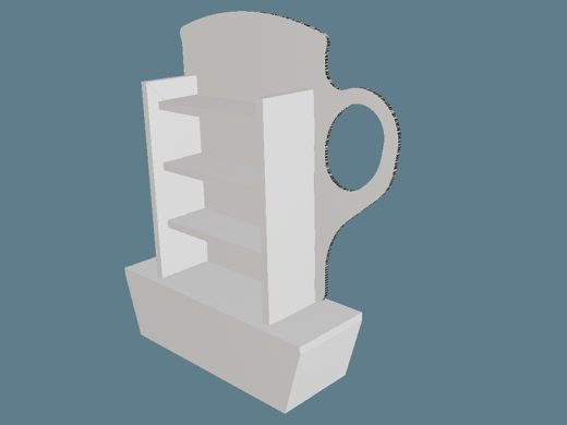 ICB10007 Multiple-Shelf Coffee Display With Gluing 3D render