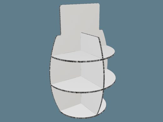 ICB10021 Three-Shelf Wine Barrel Display 3D render