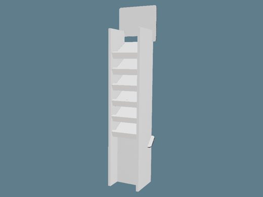 ICB10082 Multiple Slanted Glued Shelves Display 3D render