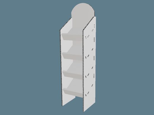 ICB10083 Multiple Slanted Glued Shelves Display 3D render