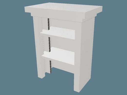 ICB20141 Two-Shelf Podium 3D render