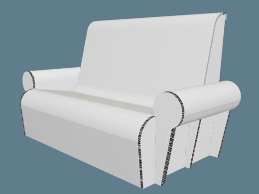 ICB20241 Sofa Glued Rounded Arm Rests 3D render