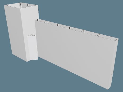 ICB40007 Booth Leftt Side Storage 3D render