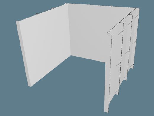 ICB40010 3x3 Modular Booth with Gluing 3D render